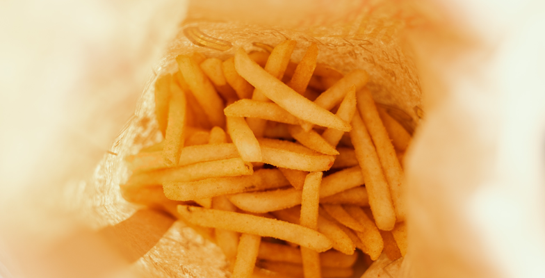 bag of fast food fries