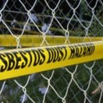 asbestos dust hazard yellow warning tape
