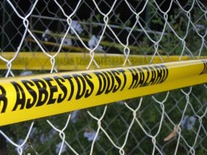 asbestos yellow warning tape
