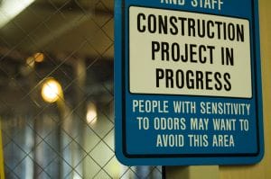 sign stating construction project in progress
