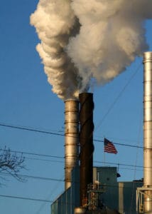 smoke stack billowing smoke