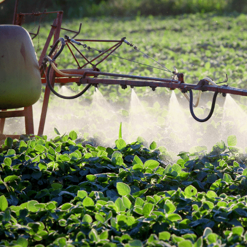 Herbicide Paraquat Sprayed from Tractor on Agriculture